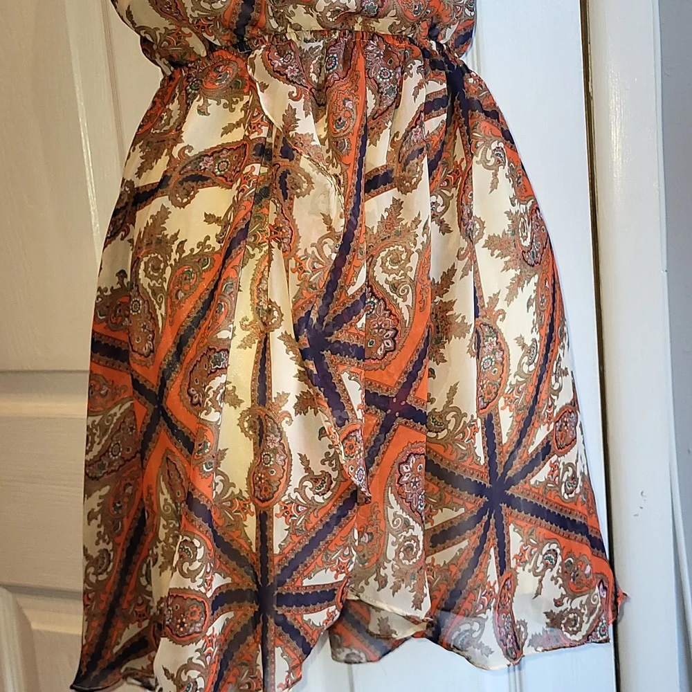 Paisley Print Cross Back sleeveless Dress - Picture 6 of 6